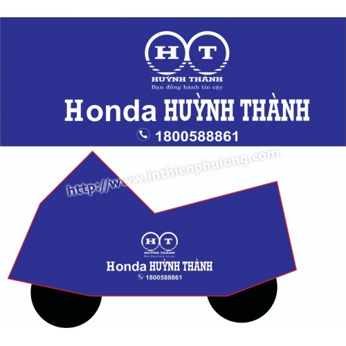 Áo trùm xe PVC in logo quảng cáo